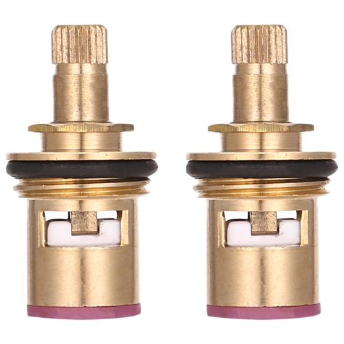 2 pcs 1/2" 20 Teeth Ceramic Disc Turn Valve Replacement Hot Cold 2