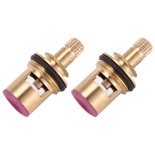 2 pcs 1/2" 20 Teeth Ceramic Disc Turn Valve Replacement Hot Cold