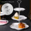 1 set 2 3 Tier Cake Plate Stand, Fan, Silver, Sets 4