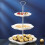 1 set 2 3 Tier Cake Plate Stand, Fan, Silver, Sets 3