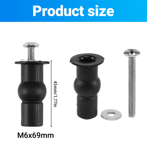 Toilet TOP FIX Seat Hinge Hole Well Nut Screw Rubber Back Pair 1