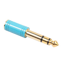 6.5mm 6.35mm Stereo Headphone AUX Cable Audio Adapter Plug (Blue)
