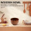 4 Pieces Wooden Handmade Bowl and Spoon Kitchen Tableware 7