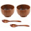 4 Pieces Wooden Handmade Bowl and Spoon Kitchen Tableware 2