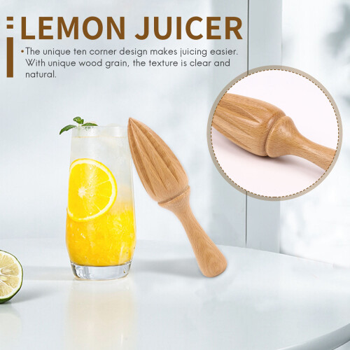 1Pcs Wooden Lemon Squeezer Fruit Orange Citrus Juice Extractor Reamer 2