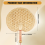 Hand-Woven Woven Straw Hand Fan Old Summer Natural 8
