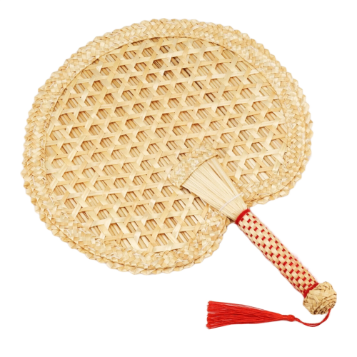 Hand-Woven Woven Straw Hand Fan Old Summer Natural 2