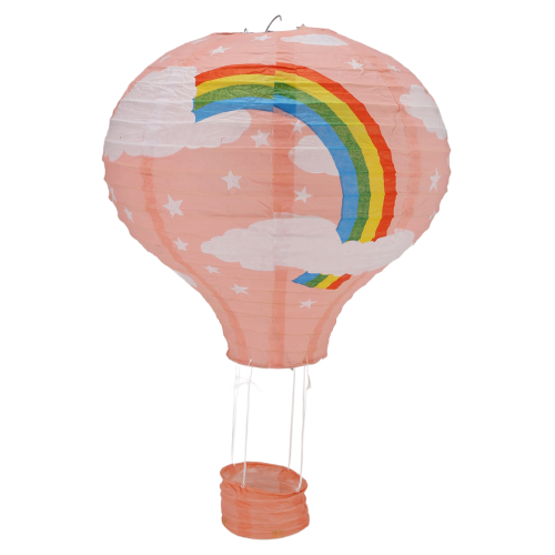 12inch Hot Air Balloon Paper Decor, Pink Rainbow 2