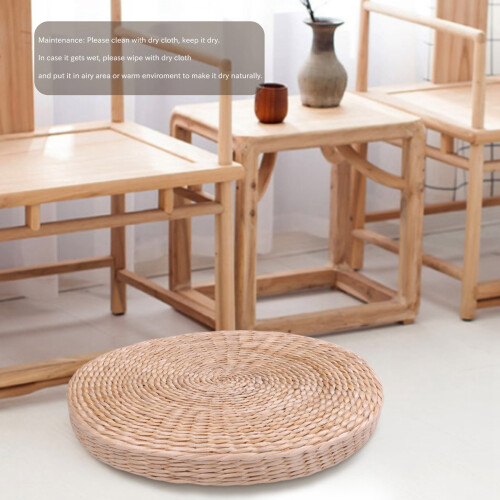 40cm Cushion Round Straw Weave Handmade Pillow Seat Mat 2