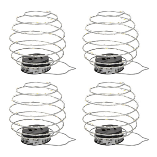 Solar Powered LED Spiral Hanging Lights (Spiral Light x4) Warm White