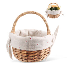 Hand-Woven Wicker Basket Simulation Flower Single Handle