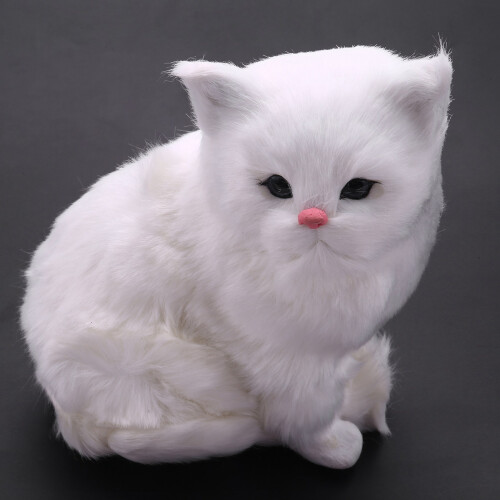 Realistic Cute Simulation Stuffed Plush White Persian Cats Toys 2
