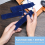 50 PCS blue velvet pencil case holder single bag 6