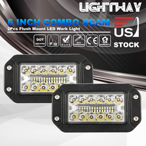 2Pcs 12V 6 Inch Light 26 LED Super Bright Spotlight Car Headlights 2