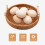 Rattan Storage Tray,Round Basket with Handle,Food Breakfast Display L 4