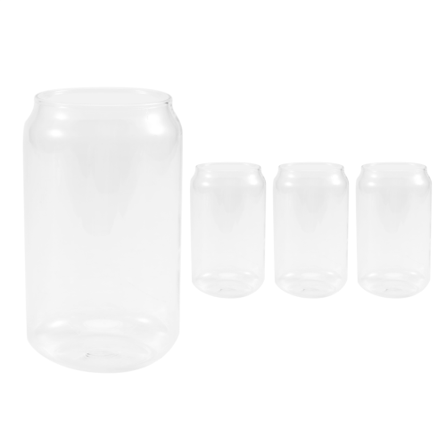4 Pack Glass Juice Cup Beer Shake Dessert Mug, 400ML 1