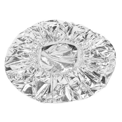 Shower Heat Insulation Aluminum Foil Hat Elastic Bathing Cap-Silver 2