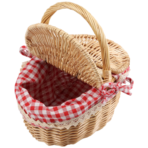 Country Style Wicker Picnic Basket Hamper with Lid 2