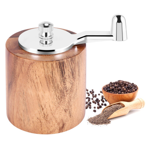 Pepper Mill, Hand Crank Wood Grinder 1