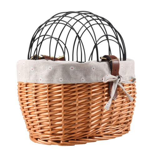 Cat Dog Bicycle Front Handlebar Basket Pets Handwoven Bike 2
