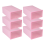 6-Piece Candy Color Shoe Box, Transparent Plastic Storage Pink 3