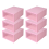 6-Piece Candy Color Shoe Box, Transparent Plastic Storage Pink 4
