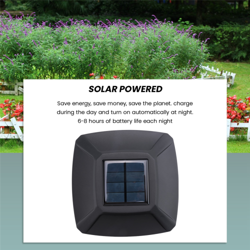Solar Post Cap Lights for Wooden Posts Garden Decoration Black 2