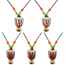 5 Pcs Instrument Necklaces Djembe Drum Mini Pendant African
