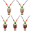 5 Pcs Instrument Necklaces Djembe Drum Mini Pendant African 1