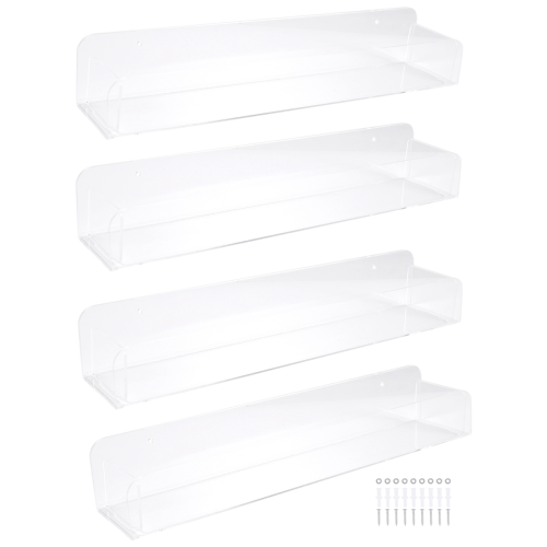 Clear Acrylic Spice Shelf for Wall Kitchen Pantry Cabinet Door 4 Pack 2