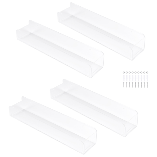 Clear Acrylic Spice Shelf for Wall Kitchen Pantry Cabinet Door 4 Pack 1