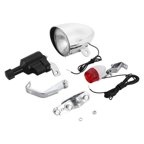 Bike Light Motorized Friction Dynamo Generator Head Tail 2