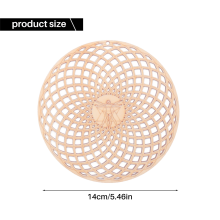 8Pack 14cm Wooden Wall Sign Flower of Life Shape Coaster Wood Art