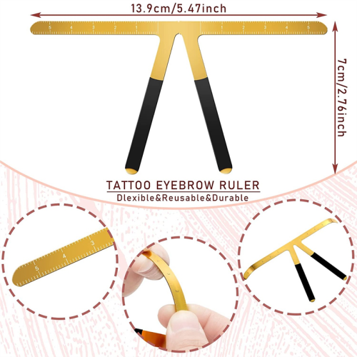 Eyebrow Ruler 3-Point Positioning Ruler-Gold 2
