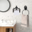 Black Toilet Roll Holder Towel Set,Iron 6
