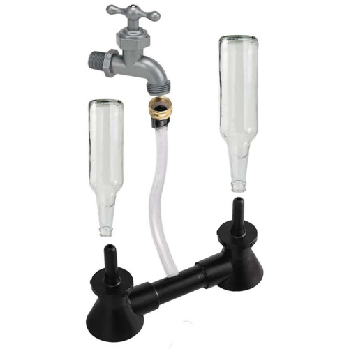 Double Head Beer Bottle Washer Cleaner with Kitchen Faucet Bar Tools 2
