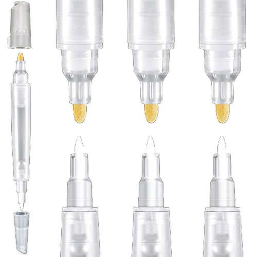 Set of 6 Blank Refill Paint Markers Double End Refillable Pens