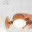 Rechargeable LED Wall Sconce Mounted Bedside Lamp Beech Wood 5