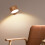 Rechargeable LED Wall Sconce Mounted Bedside Lamp Beech Wood 7