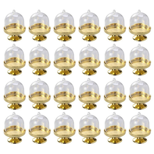 Golden Cake Pan with Stand and Dome Cover, 24 Single Cup
