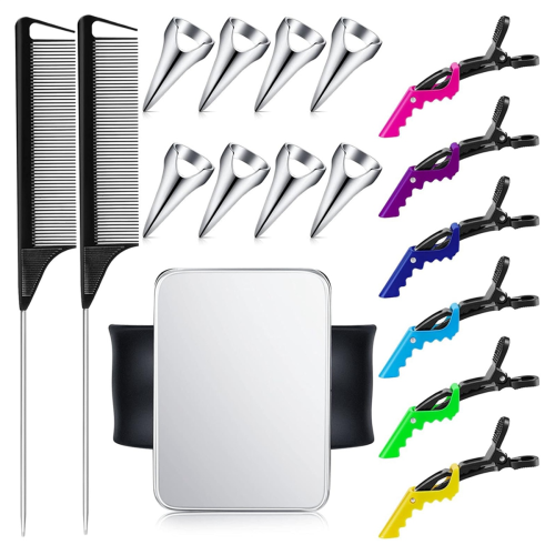 Parting Ring Hair Selecting 6 Sectioning Styling Clips 1