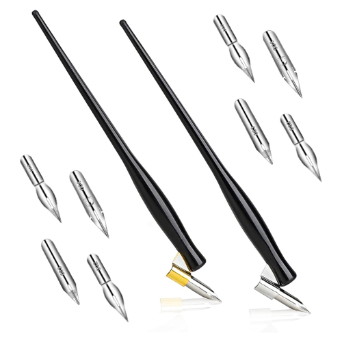 10PCS Oblique Calligraphy Dip Pen Set Comic Nib 1