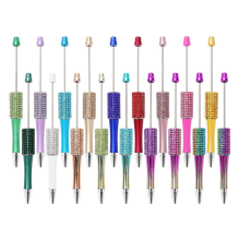 18Pcs Diamond Beadable Pen 18 Colors Plastic Bead Ballpoint