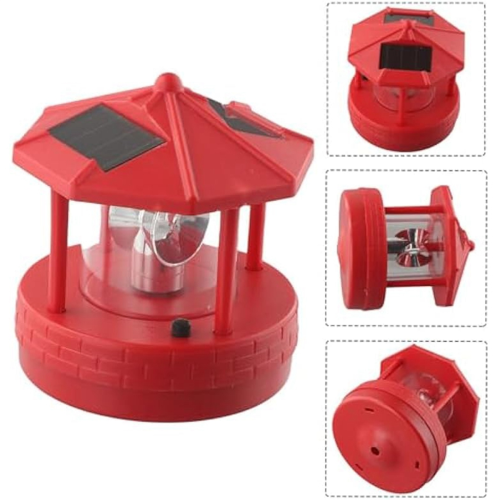 LED Solar Powered Lighthouse,360 Degree Rotating Lamp A 2