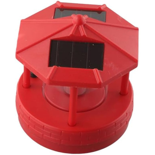LED Solar Powered Lighthouse,360 Degree Rotating Lamp A 1
