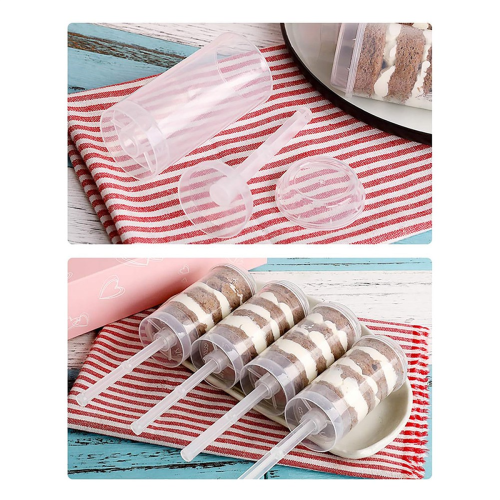 40Pcs Food Pusher Round Shaped Push-Pops Cake Cup with Lid 2