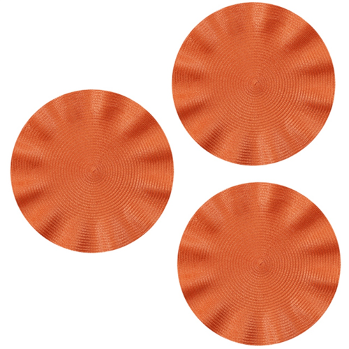 Wave Round Placemat, Anti-scalding Mat,Kitchen Table Mat,Orange