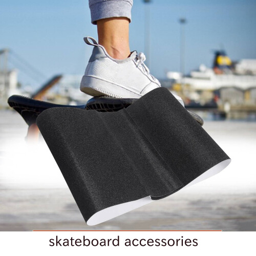 Waterproof Skateboard Deck Sandpaper Scooter Sticker 84X23CM-Black 2
