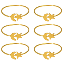 Moon Gold Napkin Rings Party Decor for Cloth Napkins Holder