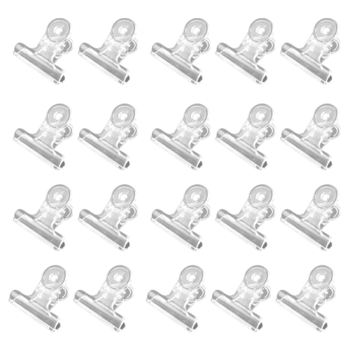100PCS Plastic Bulldog Clips, Hinge Clips for Home, Office Use Clear 1